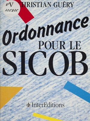 cover image of Ordonnance pour le S.I.C.O.B.